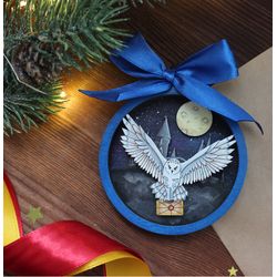 HARRY POTTER Christmas Ornament HEDWIG OWL / Hogwarts / Set of Harry Potter ornaments