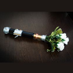 Star Wars Inspired Obi-Wan Kenobi's Lightsaber Bridal Bouquet Holder | Wedding Bouquet Lightsaber Holder