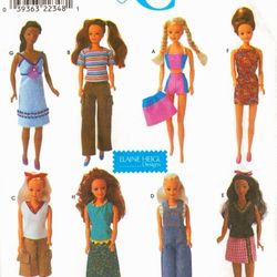 PDF Copy Sewing Pattern Simplicity 8457 Clothes for Barbie and Dolls 11 1/2 inch