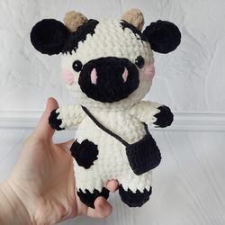 Chubby Milky Cow, crochet milk cow, cute farm animal