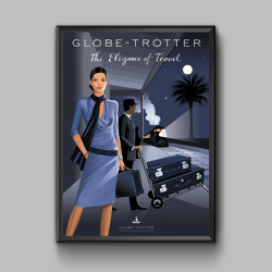 the elegance of travel vintage travel poster, digital download