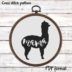 Mama Llama Cross Stitch Pattern, Modern Xstitch Pattern, Easy Cross Stitch, Beginner Cross Stitch, Llama Xstitch