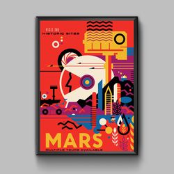 mars exploration space travel poster, digital download