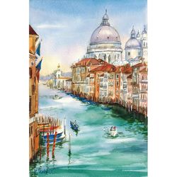 venice. grand canal. orignal watercolor painting 10,8x7,2''