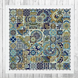 Sampler Squares Cross stitch Pattern Mosaic Embroidery Digital PDF108