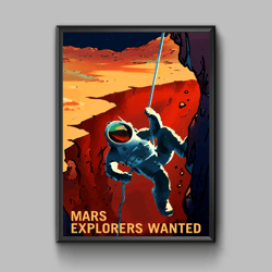 mars explorers wanted , space exploration poster, digital download