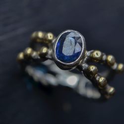 Sterling silver ring. Amazing gemstone - kyanite.