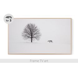Frame TV Art Digital Download 4K, Frame TV art landscape, Frame Tv Art winter snow, Frame TV art Christmas deer | 192