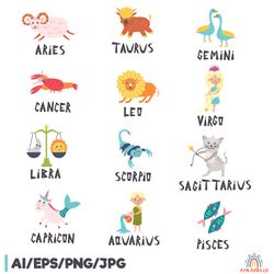 Cute Zodiac Horoscope Clipart