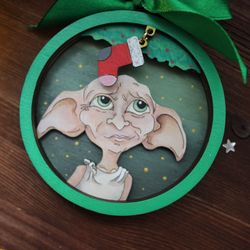 HARRY POTTER Christmas Ornament DOBBY  / House ELF / Hogwarts / Set of Harry Potter ornaments