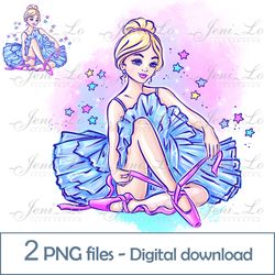 Ballerina Pointes 2 PNG files little ballerina Clipart Little dancer Sublimation Girl dancer design Digital Download