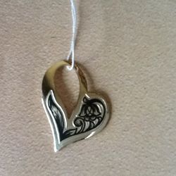 silver pendant hart sterling silver hand blacked