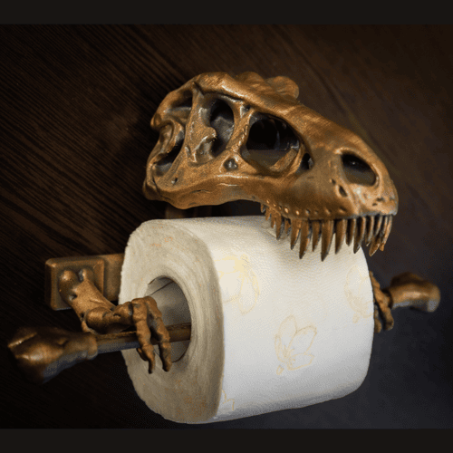 T-Rex Toilet Paper Holder 3D Printed - Bathroom accessories.