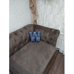 Letter pillow W, gift,  decor cushion,