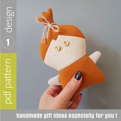 Rag doll sewing pattern PDF, digital tutorial in English, soft doll sewing diy, Baby gift