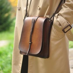 Leather Bag Shoulder Purse Small Bag Crossbody Purse Travel Pocket Messenger Bag