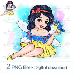 Forest Baby Fairy 2 PNG files Little Princess Clipart Sublimation fairy wings design Magic Digital Download