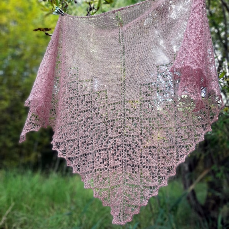 Lace Triangular Shawl Easy Knitting Pattern for Beginners | Inspire Uplift