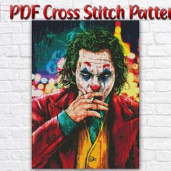 Joker Counted Cross Stitch Pattern / Batman Detective Comics Movie Cross Stitch Pattern / Joker Embroidery PDF Pattern