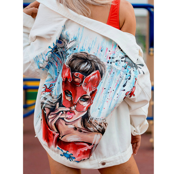 hand painted women jacket-jean jacket-denim jacket-girl fabric clothing-designer art-wearable art-custom clothes.jpg