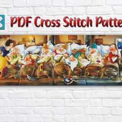 Disney Cross Stitch Pattern / Snow White Cross Stitch Pattern / Snow White And 7 Dwarfs Cross Stitch Chart / Instant PDF