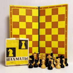 Antique Soviet Wooden Chess. Vintage Russian Chess. Chess USSR