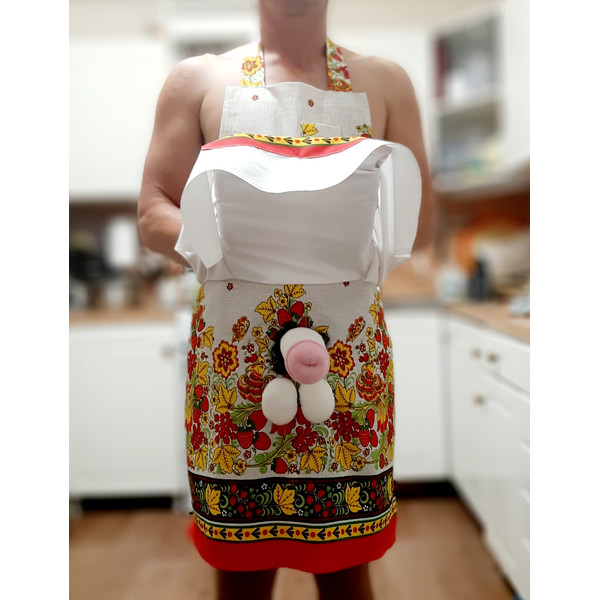 3 piece apron for women. artist apron. cooking apron. Handmade