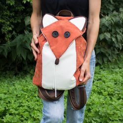 BACKPACK LITTLE FOX for her or him, personalized, original, premium quality
