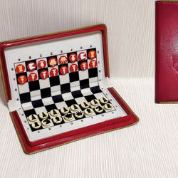 Antique Soviet Travel Magnetic Chess. Road Pocket Chess Moscow 80