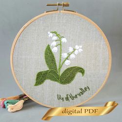 lily of the valley pattern pdf hand embroidery diy, floral design