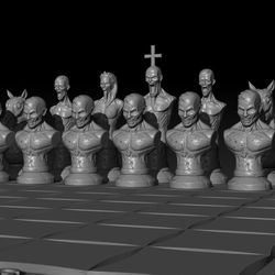 3D STL Model Chess Zombie for CNC Router Aspire Artcam 3D Printer Engraver Carving Milling