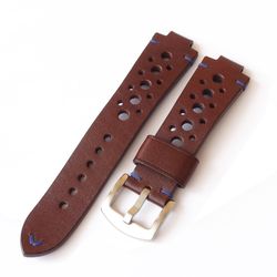 Brown SPORT watch strap for ORIS Aquis, genuine leather watchband