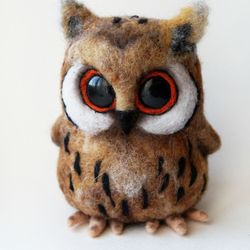 Needle felted Horned owl