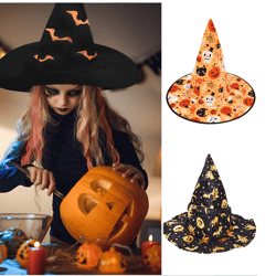 Adult Kids Children Halloween Witch Hats Masquerade Wizard Hat Cosplay Costume Accessories Halloween Party Fancy Dress D