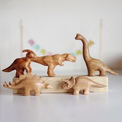 Wooden dinosaurs, dino toy baby set