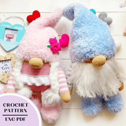 Crochet PATTERN Christmas gnome. Set 2 in 1.Amigurumi gnomes PDF