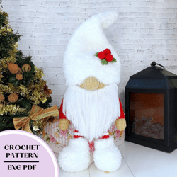 Crochet PATTERN Christmas gnome. Amigurumi crochet pattern gnome
