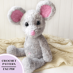 Crochet Mouse pattern toy. Amigurumi plush mouse animal PDF