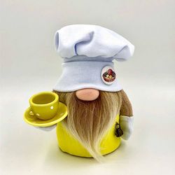 Scandinavian kitchen gnome, Gnome cook, Chef gnome, Cloth coworker gift, House warming gift, Leprechaun for Mom