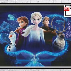 Disney Cross Stitch Pattern / Frozen Cross Stitch Pattern / Elsa Cross Stitch Chart / Anna PDF Cross Stitch Pattern