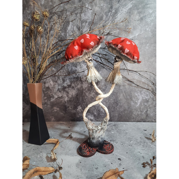 valentine decorative mushrooms with skull