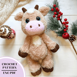 Crochet cow pattern PDF. Amigurumi plusha animals pattern.