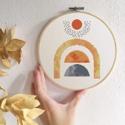 modern cross stitch pattern boho cross stitch pdf geometric cross stitch mid-century modern