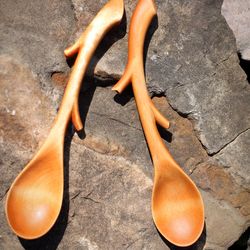 Set of two branch spoons