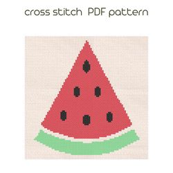 Watermelon cross stitch PDF pattern Easy Kids cross stitch /94/