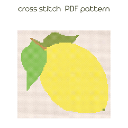 Lemon cross stitch PDF pattern Easy Kids cross stitch /96/