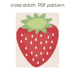 Strawberry cross stitch PDF pattern Easy Kids cross stitch /99/