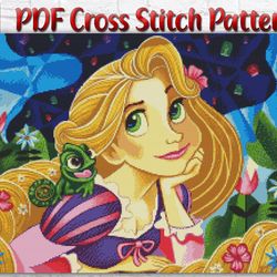 Rapunzel Cross Stitch Pattern / Disney Cross Stitch Pattern / Rapunzel Cross Stitch Chart / Princess Cross Stitch Chart