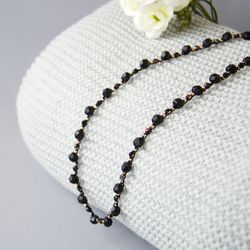 Light Elegant Evening Jewelry, Black Crochet Necklace Handmade