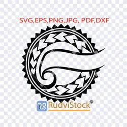 Tattoo Svg. Polynesian Circle Border Designs for Logo.